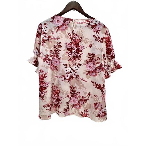 Alex Marie Tops - Alex Marie XL Floral Print Blouse with Ruffle Sleeves